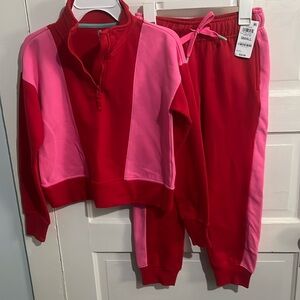 Girls Matching Fleece Jogger Set